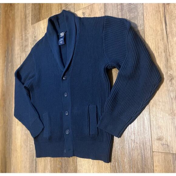 John Blair VTG Sweater Men L Blue Ribbed Cardigan Pockets Button Up Grandpa Golf - Picture 2 of 7